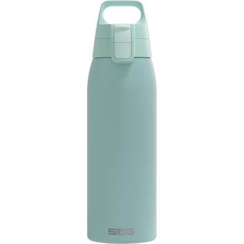 SIGG - Edelstahl Trinkflasche - Shield ONE Glacier - Für Kohlensäurehaltige Getränke Geeignet - Auslaufsicher - Federleicht - BPA-frei - Outdoor & Fitness - Hellblau - 1L