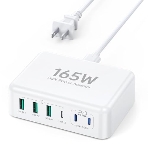 Amazon | 165W 急速充電器 6ポート USB MacBook 充電器 超軽量 MAC