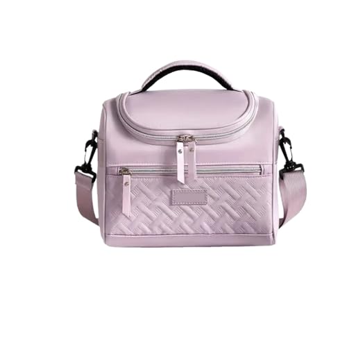 HNULGVI bolsa de mano con aislamiento Bolsa térmica grande for el almuerzo, de poliéster, lavable a mano, con correa acolchada for hombro, for trabajo y la escuela(Purple)