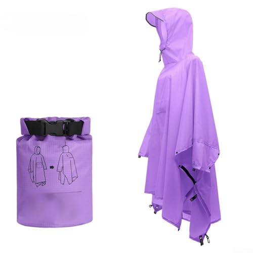 Impermeable resistente tres en uno para adultos con capucha, poliéster impermeable con revestimiento de poliuretano, diseño compacto y ligero para protección contra la lluvia al aire libre durante la