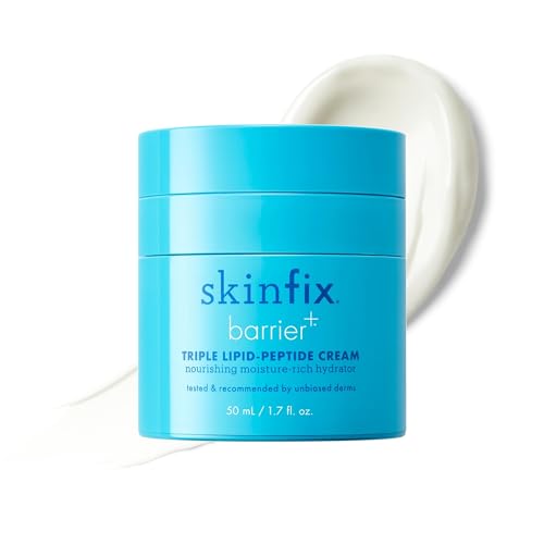 Skinfix Triple Lipid-Peptide Cream - 1.7 oz - Rich Face Moisturizer with Hyaluronic Acid - Hydrates & Restores Dry, Sensitive Skin - Non-Comedogenic, Fragrance Free, Vegan, Cruelty Free