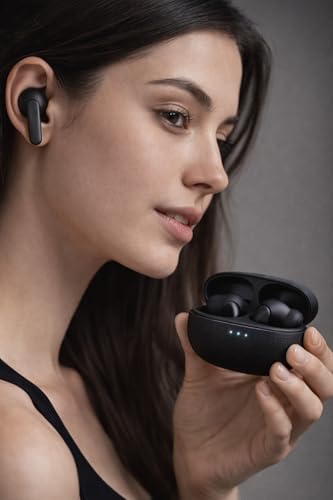 Image of Bluetooth Earbuds for Oppo Enco X3 & Oppo F21 Pro, True Wireless Headphones with Noise Reduction Mic -Black (JNSDD463)