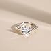 EAMTI 3 Carats 925 Sterling Silver Ring Oval Cut Cubic Zirconia Engagement Solitaire Halo Promise Ring for Women Size 8