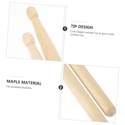 4 pares de baquetas de madera de arce para batería jazz miniatura 4