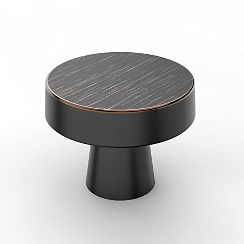 Image of Asidrama 20 Pack Oil Rubbed Bronze Cabinet Knobs Heavy-Duty Solid Kitchen Cabinet Pulls Drawer Black Hardware for Bathrooms Cabinets