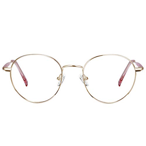 Image of Blue Light Blocking Glasses for Women, Retro Round Computer Gaming Glasses, Anti Eyestrain & Reduce Headache