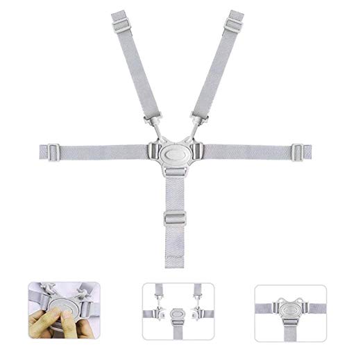 High Chair Harness Replacement, Baby Trend High Chair Replacement Straps, Adjustable 5 Point Harness Belt Suitable For Children Kid Pushchair, Pram Buggy And High Chair #TOP2