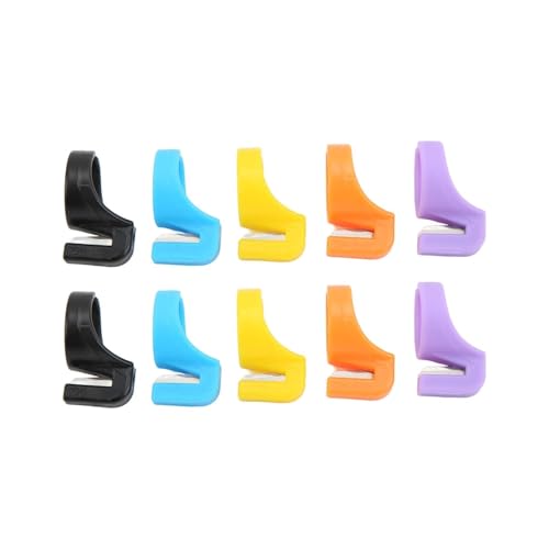 Cyrank 10 Uds. Anillos de cuchillo de seguridad, cuchillo de anillo de utilidad para dedo con afilado, anillos de cuchillo plegables automáticos, cortador, anillo de cuchillo partido