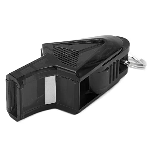 Silbato de árbitro resistente y portátil de plástico negro miniatura 2