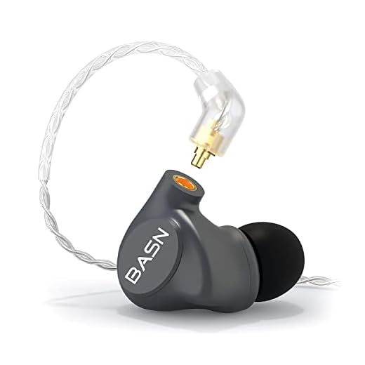 BASN Metalen in-Ear Monitors Headphones,Musicians Noise Isolating 4 Drivers IEMs with Deep Bass, Two Detachable MMCX Cables with Case for Singers,Drummers,Bassists(Gray)