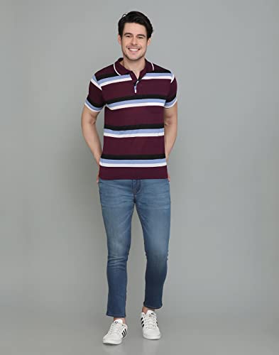 Image of INKKR Striped Men's Polo Neck T-Shirt Combo