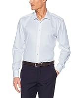 Calvin Klein Men's Slim Fit Shirt Dobby Organic, Blue, 40 86