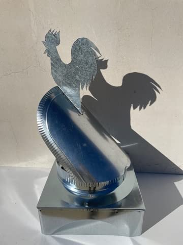 FUMAIOLO COMIGNOLO GIREVOLE GALLO CON GALLETTO ZINCATO PER CANNA FUMARIA (37x37cm)