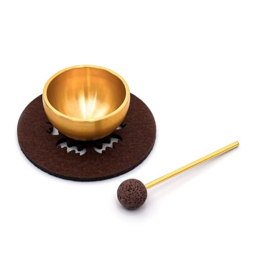 Tibetisches Klangschalen 3 Stück Mini Klangschale Set Tragbar Klangschalen-Set mit Schlägel und Kissen für Meditation Yoga Klangtherapie Stressabbau Meditation Zubehör