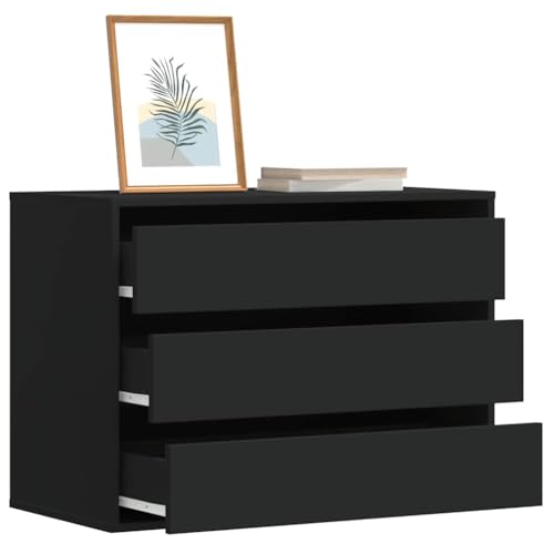 Xichuzi Cajonera de Esquina Madera de ingeniería Negra 80x41x58 cm, Comoda Dormitorio, Muebles Dormitorio, Cajonera para Armario, Gavetero Dormitorio, Cómodas Y Cajoneras - 852853