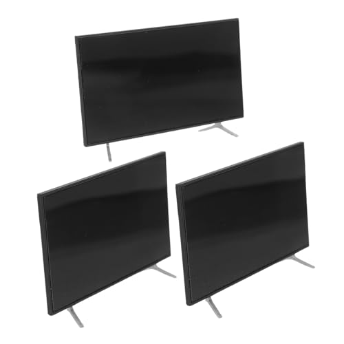 JUMPLAWN 3個スケール ミニ家具付き ドールハウス用リビングルーム装飾 小型プレイハウス用テレビ模型 ミニテレビ家具