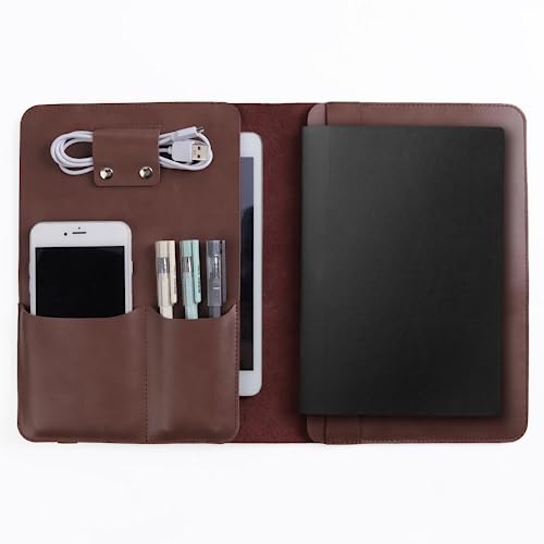 Top Grain Leather Universal Padfolio/Portfolio Sleeve Notebook Case Holder for iPads and iPad Pros 9.7