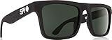 Spy Optic Atlas Polarized Wayfarer Sunglasses, Soft Matte Black/Happy Gray/Green, 1.5 mm