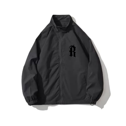 Luxyin Casual Spring Fall Windbreaker Men's Waterproof Rain Jacket Outdoor Lightweight Softshell Coat (As1, Alpha, X_L, Regular, Regular, Grey C20) #TOP2