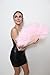 SACASUSA Large Baby Pink Feather Hand Fan New for Halloween costume