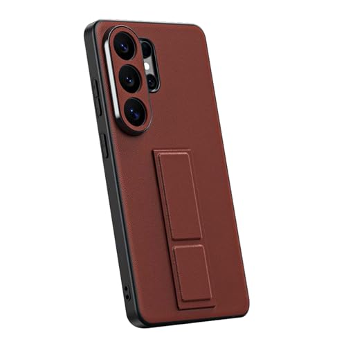 For Samsung Galaxy S26/S26 Plus/S26 Ultra�p���U�[�J�o�[�A�܂肽���݃��X�g�X�g���b�v�X�^���h�@�\�P�[�X�A�X�����~�j�}���X�g�ϏՌ��J�����V�F��(Red,S26)