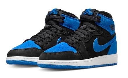 Image of Jordan Big Kid's Air 1 Retro High OG Black /Royal Blue-White (FD1437 042)