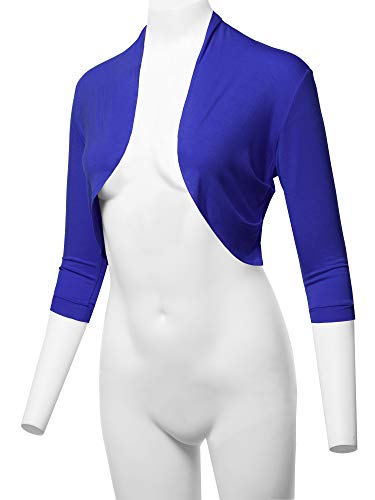 Women's Open Front Knit Blazer - Stretchy Soft Cardigan Jacket for Business Casual Office, Slim Fit Lightweight Work Blazer Royal 2XL - Thumbnail 5