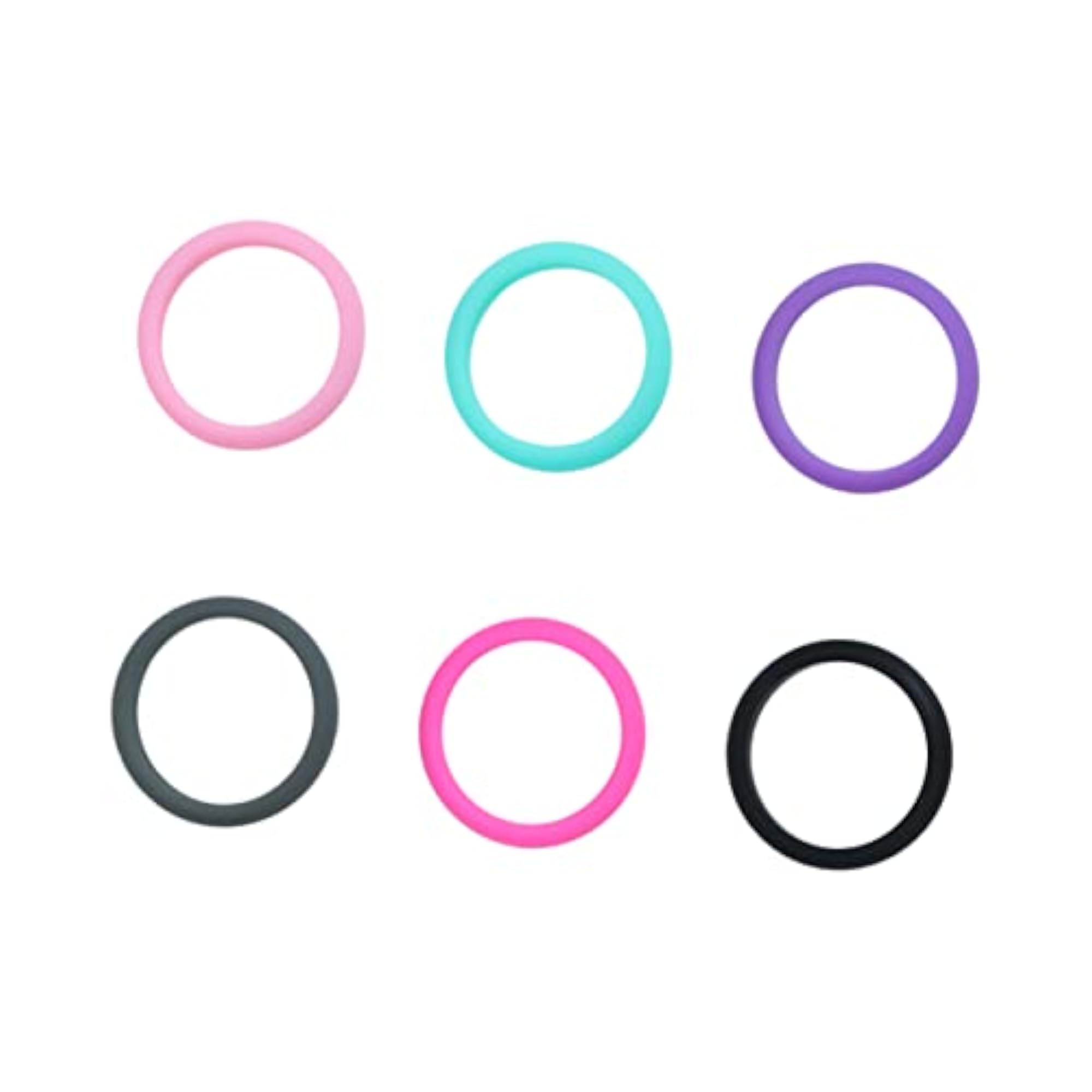 6pcs Silicone Rubber Wedding Bands for Active Use