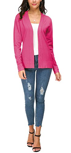 Image of EXCHIC Women's Long Sleeve Open Front Cardigan Sweater Lightweight Casual Knit Sweaters