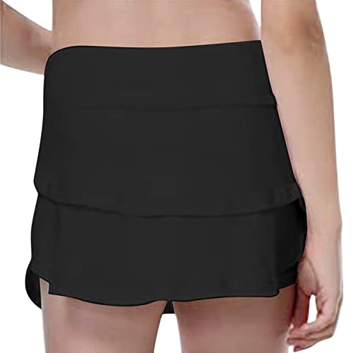 Girls Flowy Athletic Skirt Dolphin Shorts Spandex Liner Preppy Tennis Dress Running Fitness Yoga Skirt Pants2