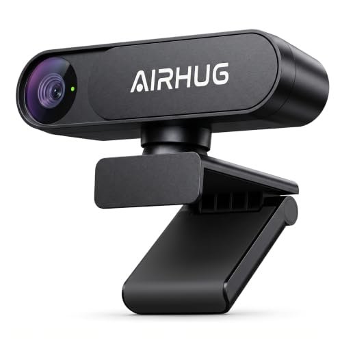 Image of AIRHUG 4K UHD USB Webcam No Mic with Privacy Cover, USB Camera