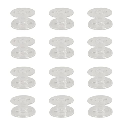 Jedebartey 12 Stück Nähmaschinenspulen transparent Plastikspulen für Most Sewing Machine Cover