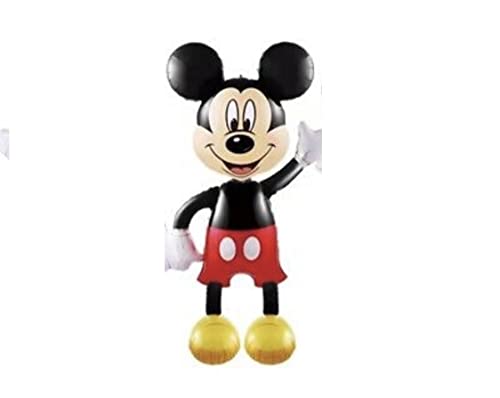 madeokoltd BALLONS FOIL GÉANTS MICKEY MINNIE MOUSE POUR FÊTE D'ANNIVERSAIRE 110CM DÉCOR UK (Mickey Mouse - Rouge/Noir) (82)
