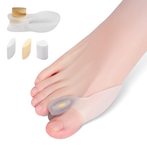 Image of Adjustable Bunion Corrector&Toe Separators for Women and Men-Gel Toe Spacers for Big Toe Straightening,Bunion Relief,Overlapping Toes,Cushion Pads-4-Level Adjustable Spreader Kit