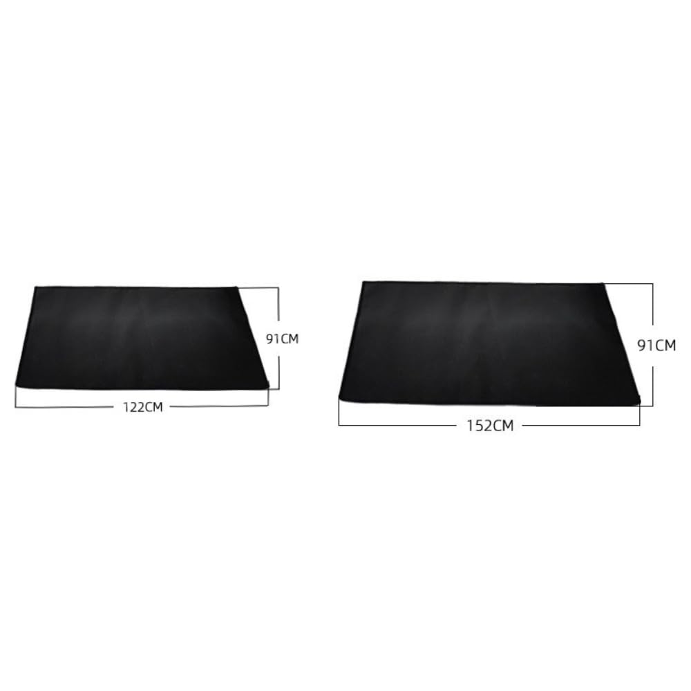 Grillunterlage für Außengrills,Hitzeschutzmatte Grillteppich Grillmatten,Feuerfeste Unterlage,BBQ Matte,Bodenschutzmatte Schutzunterlage für Gasgrill Holzkohlegrill Kamine,Schwarz,127x97CM