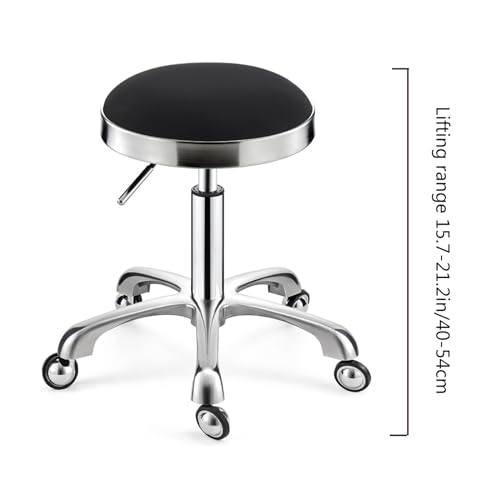 Tabouret réglable en hauteur bleu robuste avec roulettes de bar
