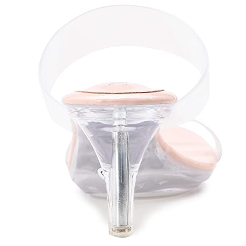 Image of NBUUNBU Clear Heels for Women Silver Black Heels Little Platform Sexy High Heels Sandals Stiletto Kitten Open Toe Dress Shoes Comfortable Double Transparent Strap Heeled Sandals Mule