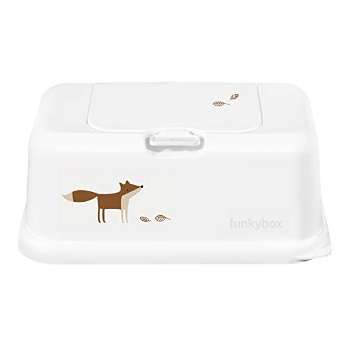 Funky Box Blanca Zorro - Estuches y dispensadores para toallitas, unisex, blanco