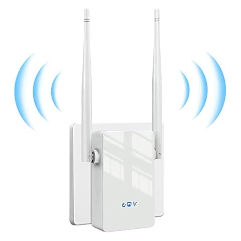 WLAN Verstärker 300 Mbit/s WLAN Repeater Single Band WiFi Repeater Mit LAN/WAN Port 5dBi x2 Antennen, Supports 25 Gevices, WiFi Booster mit Repeater/Router/AP Modus Kompatibel zu Allen WLAN Geräten Cover