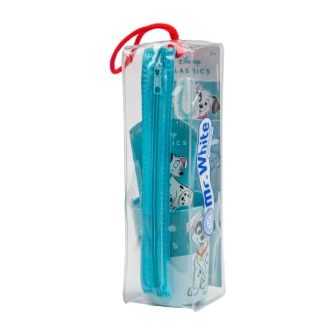 Mr.White 101 Dalmatians Pouch Set for Kids-Travel-Friendly Including Manual Toothbrush Suction Cup,Travel Cap,Mild Mint Flavour Toothpaste 75ml,& 1 Beaker-Perfect Birthday Gifts Cover