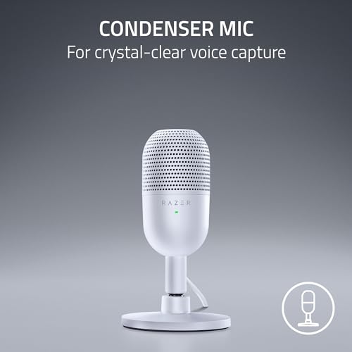 Image of Razer Seiren V3 Mini USB Microphone: Condenser Mic-Supercardioid Pickup Pattern-Tap-to-Mute Sensor with LED Indicator-Shock Absorber-Ultra Compact-PC,Discord, OBS Studio, XSplit-White (Pack of 10)