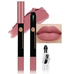 Dusty Pink Crayon Matte Lipstick Lip Liner Pencil, Moisture Smooth Lipstick Pencil, With pencil sharpener Sharpenable Lip Pencil, Ultimate Lip Crayon for Women Smudgeproof Waterproof 10#