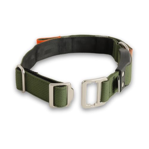 WowWow Advanced Khaki Hundehalsband mit Leine - Metallverschluss - Größe S 33-38 cm, innovatives Halsband mit - bekannt aus der Höhle der Löwen (S)