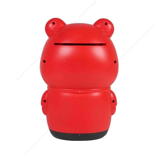 Image of SHAKTISM Cartoon Animal Money Storage Tank for Kids,Electronic Piggy Bank with Music, Keypad & Story Function Secure Coin Bank Safe for Boys & Girls (Bear Design Red)