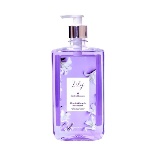 Image of Bath & Blossoms Lily Hand Wash 500 ml | Aloe Vera & Glycerin | Enriched with Rice & Cucumber Extract | Gentle Skin Softening Hand Wash | Antibacterial formula | Vegan, Cruelty Free & 100% Paraben Free | Luxurious Hand Care