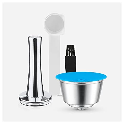 i Cafilas Dolce Gusto - Cápsula de café reutilizable para Dolce Gusto, de acero inoxidable, rellenable, cápsula de repuesto para Dolce Gusto, con 1 cuchara de café y 1 cepillo de limpieza + Tamper