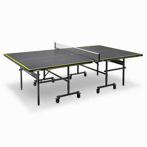 JOOLA Tischtennisplatte Inside J15 Tischtennistisch Indoor klappbares Untergestell – Schneller Aufbau-inklusive Netz, Grau, 274 x 152,5 x 76 cm