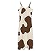 Sexy Long Sleeveless Dress Full Slip for Under Dresses Camisole Long Skirt Milk Cow Skin Print