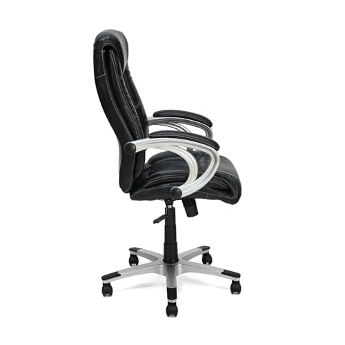 Image of Nilkamal Libra High Back Soft Leatherette Office Chair|Adjustable Height|Ergonomic Home Office Chair|Black