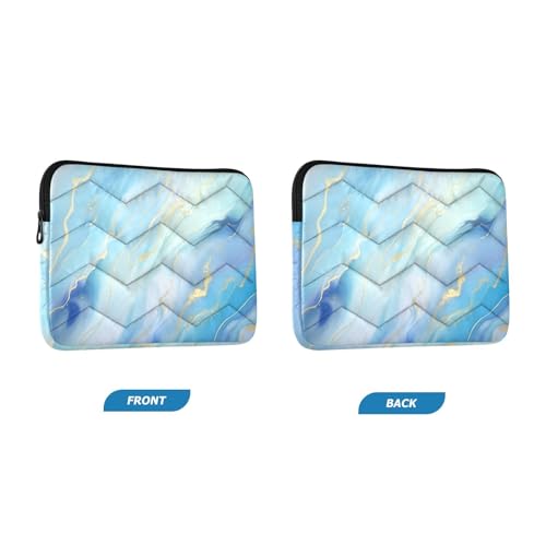 Funda para portátil 13-14 pulgadas azul con diseño marmolado miniatura 2